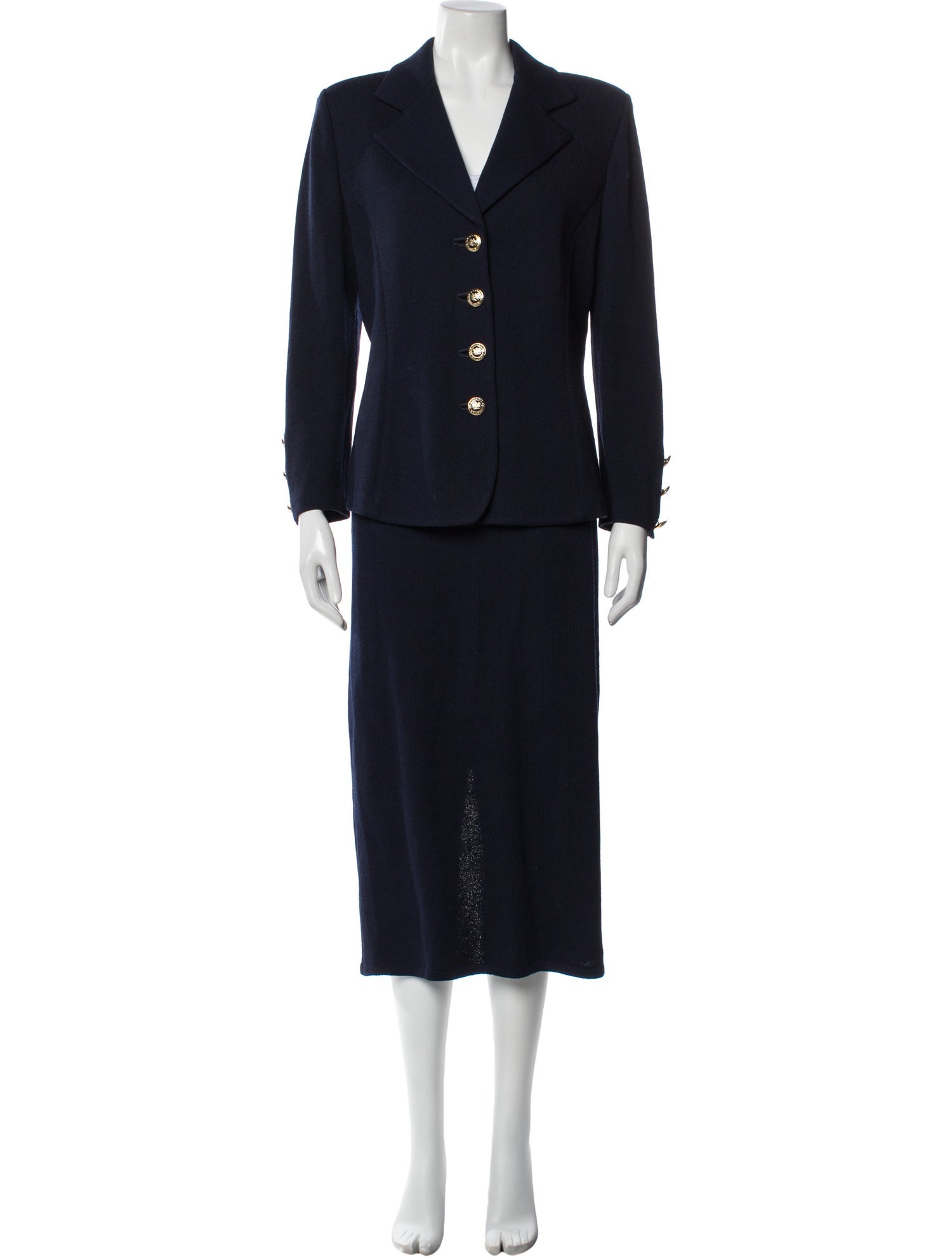 St. John Crystal Embellishments Skirt Suit