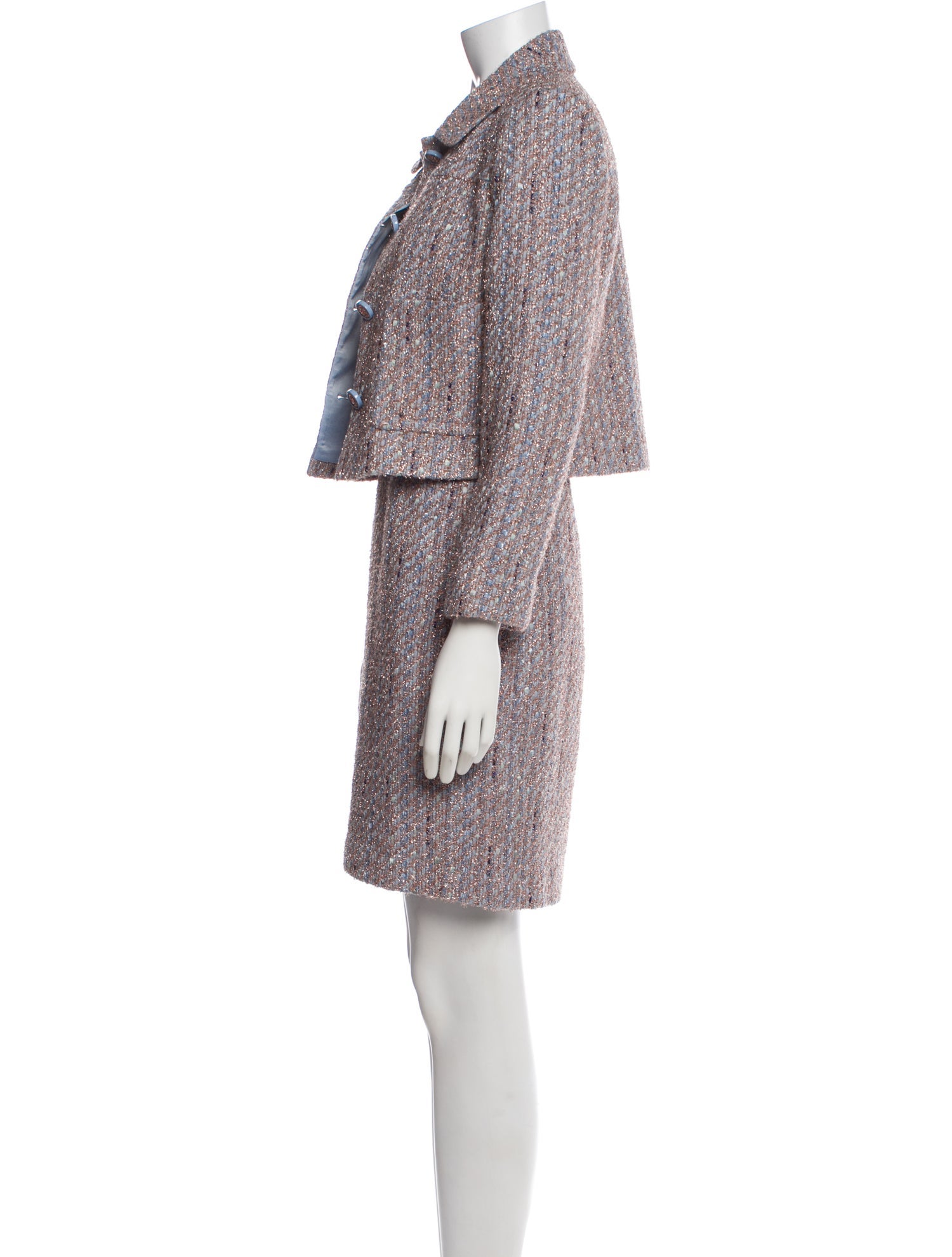St. John Tweed Pattern Skirt Suit
