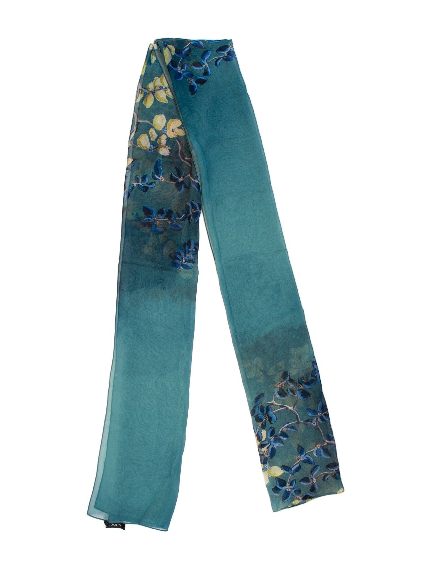 St. John Silk Floral Print Scarf