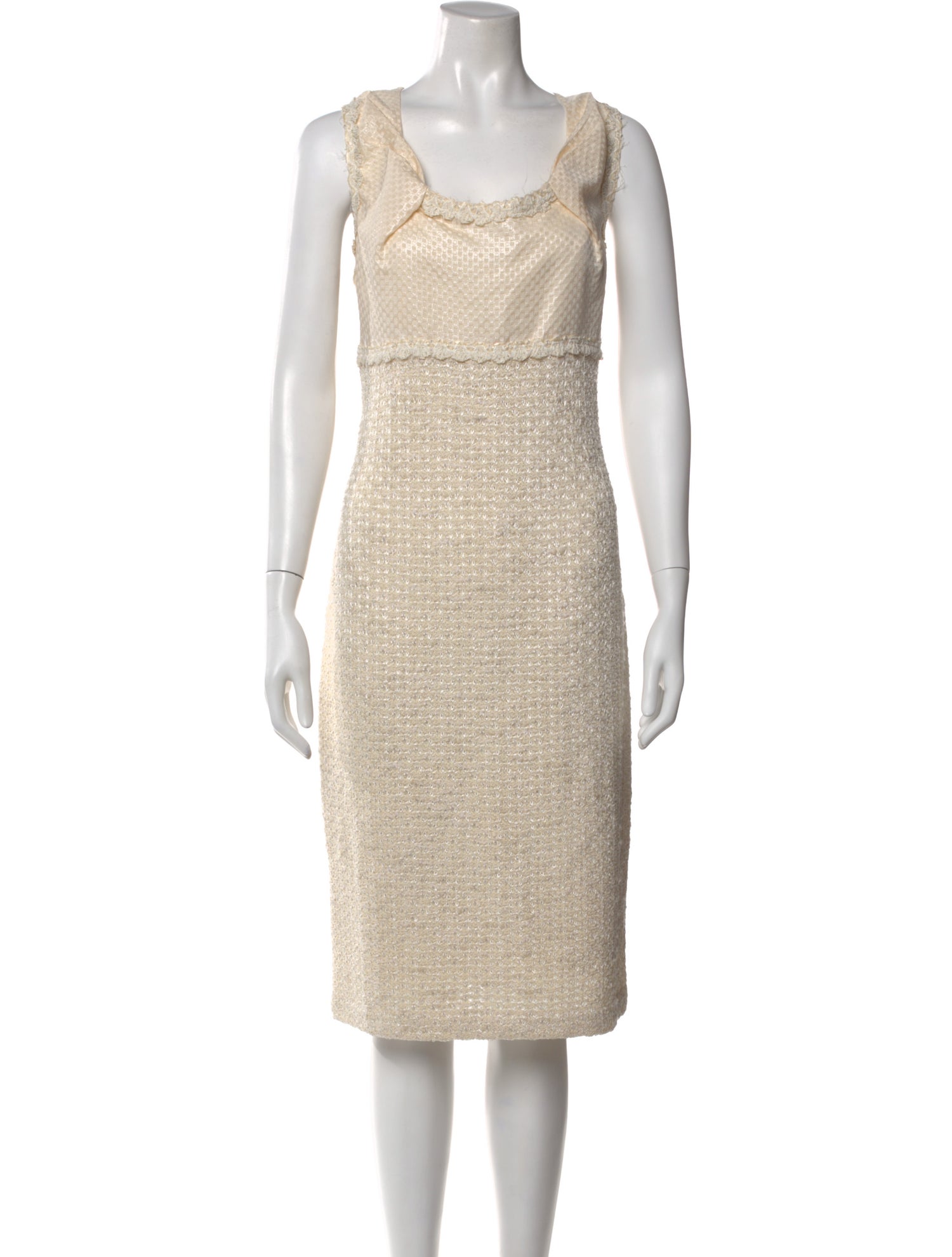 St. John Square Neckline Midi Length Dress