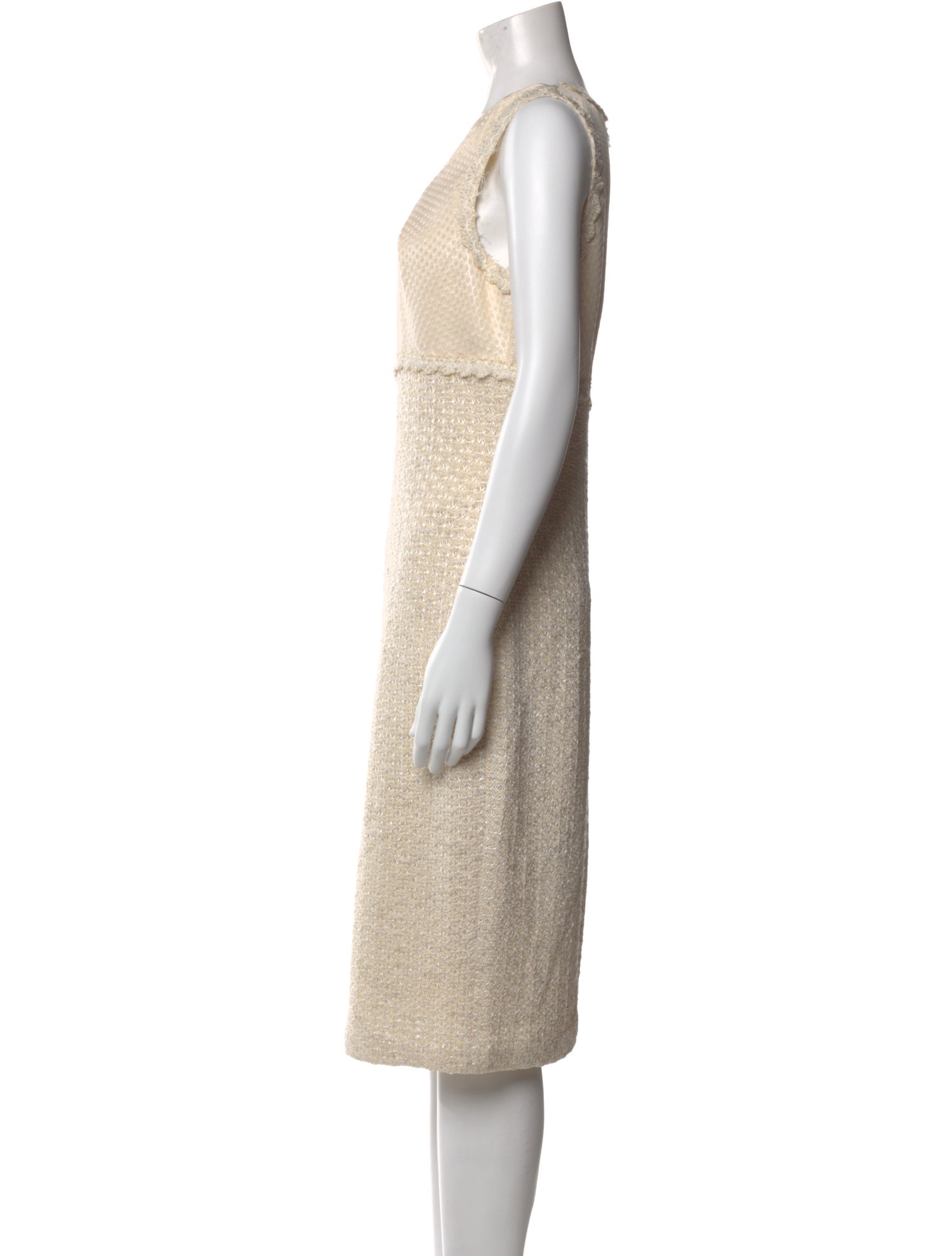 St. John Square Neckline Midi Length Dress