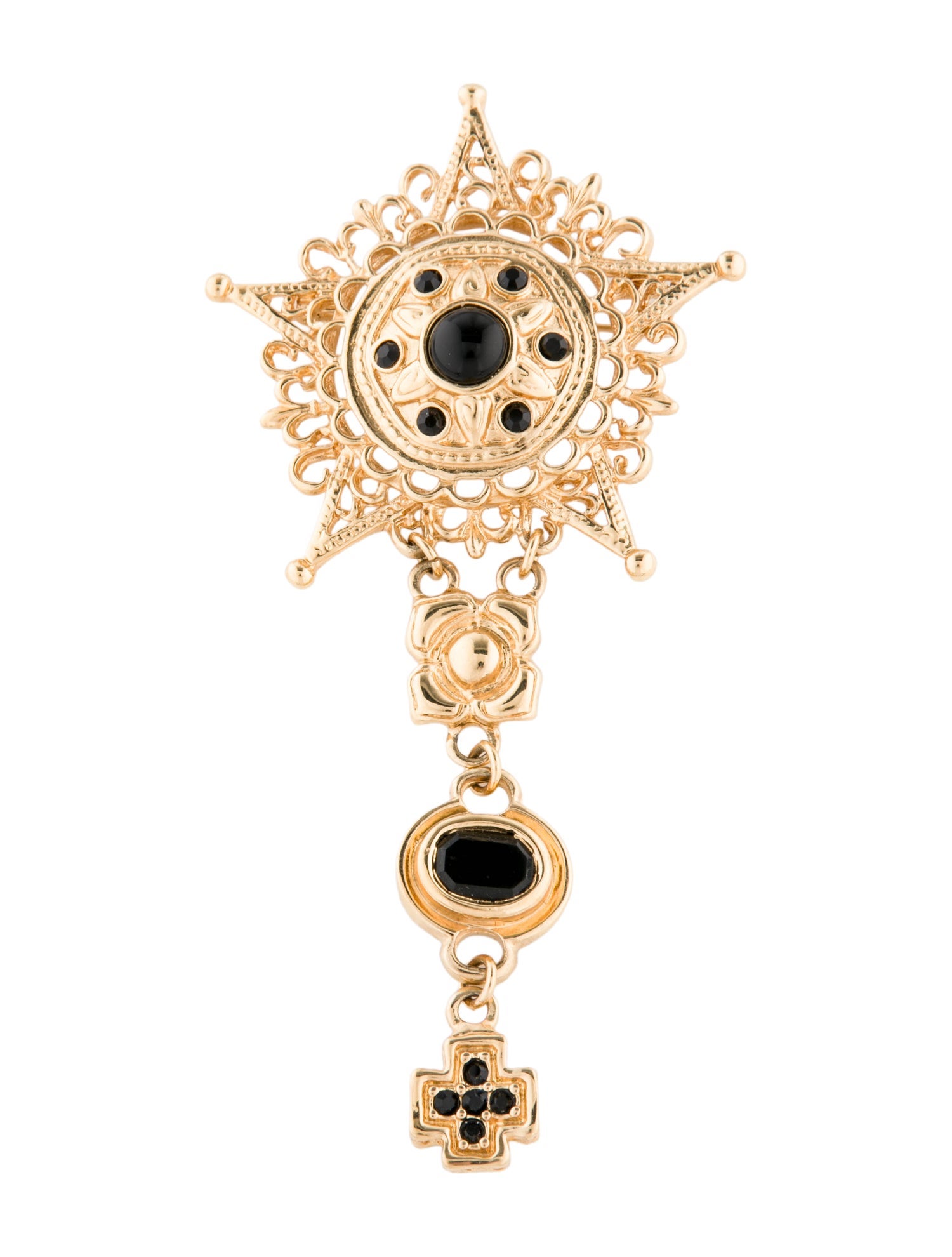 St. John Crystal & Resin Pin Brooch