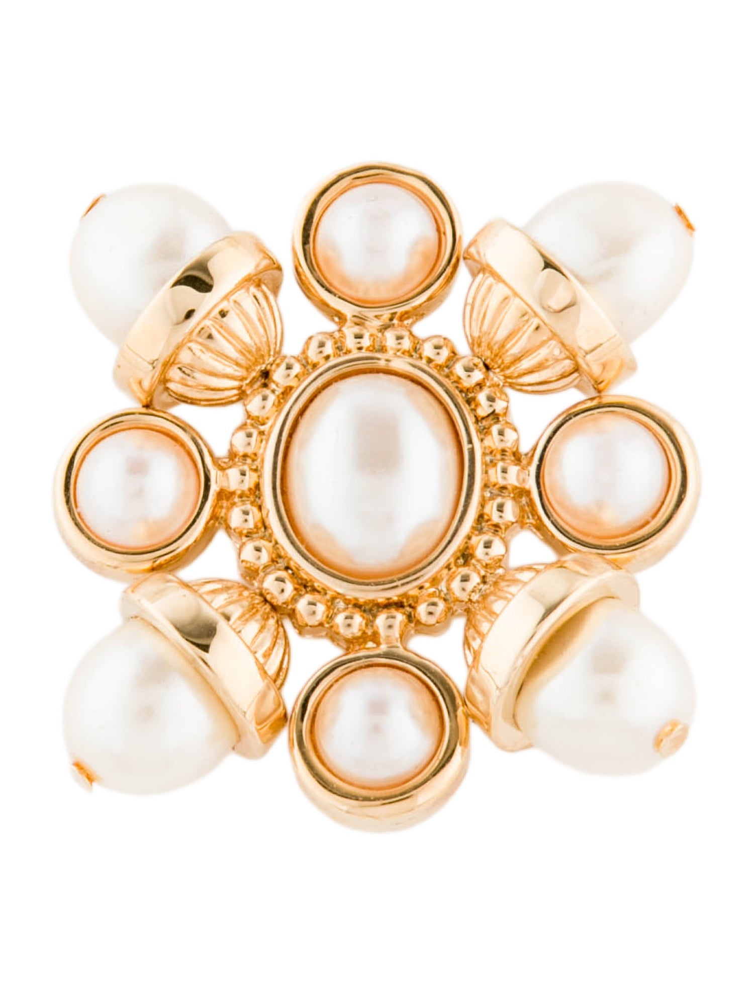 St. John Faux Pearl Brooch Pin