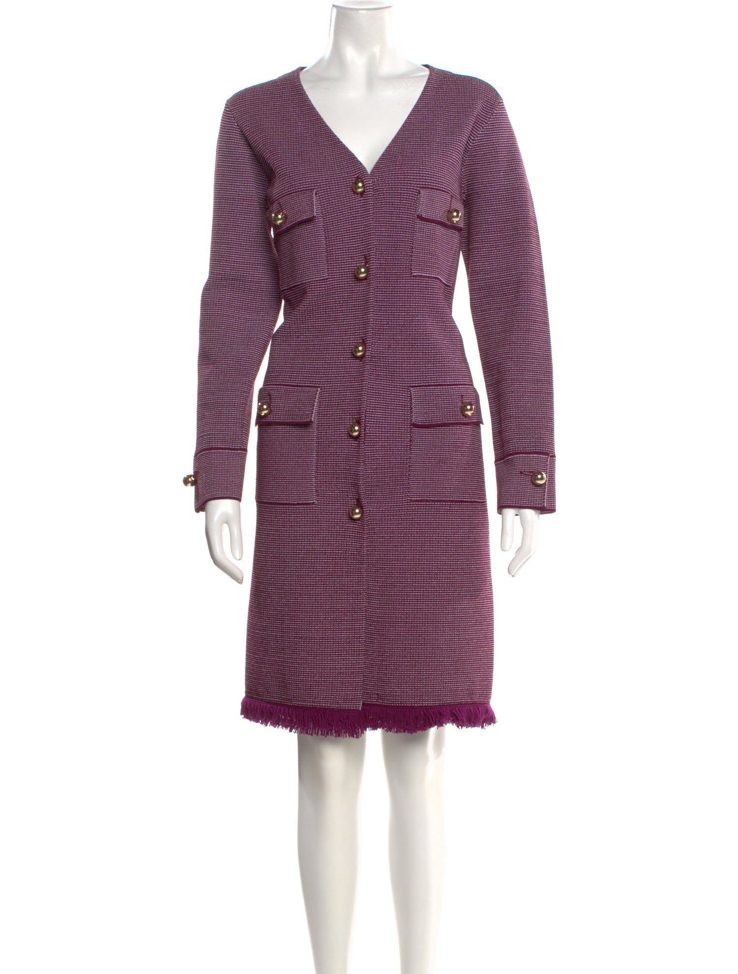 St. John V-Neck Knee-Length Dress