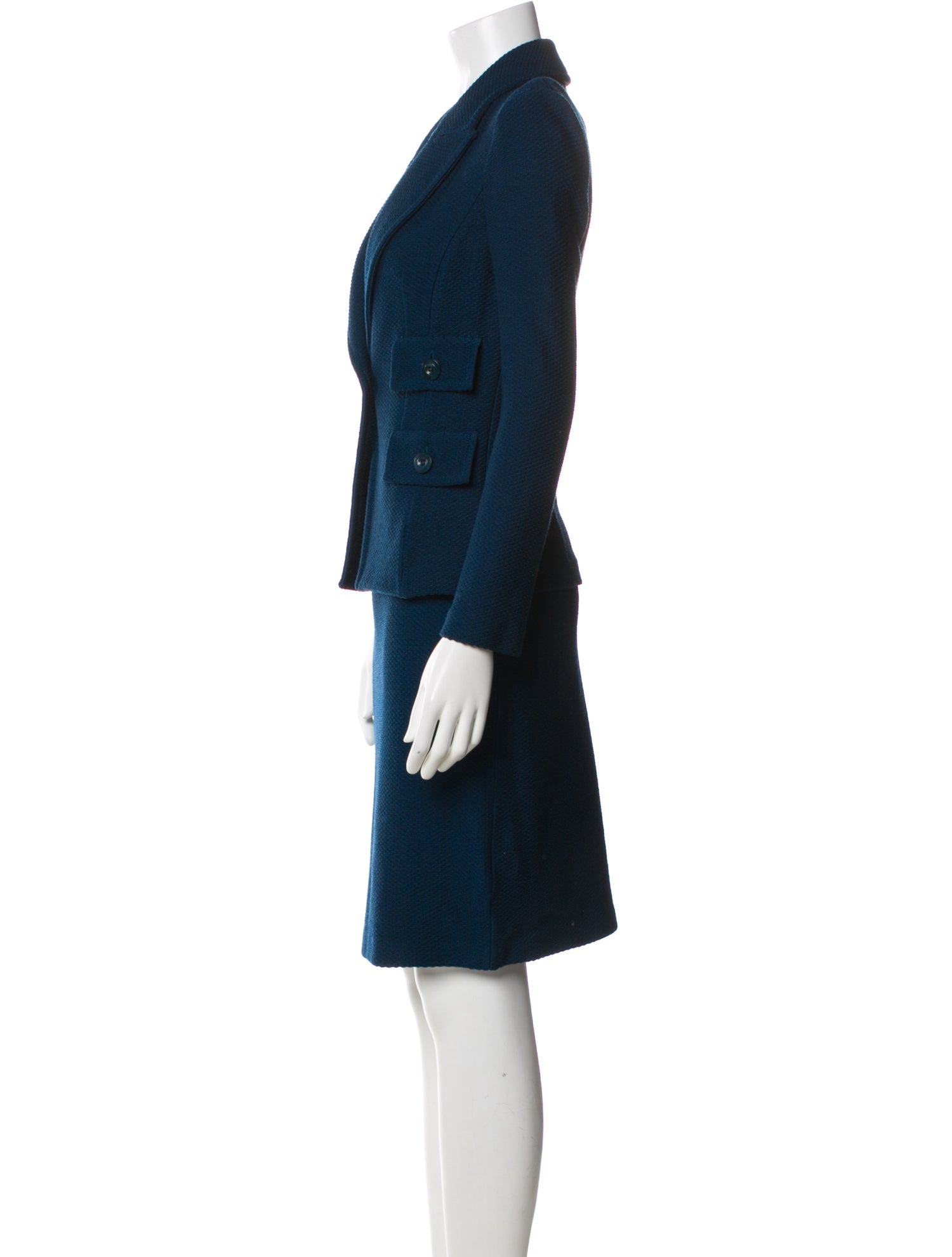 St. John Wool Crystal Embellishments Skirt Suit