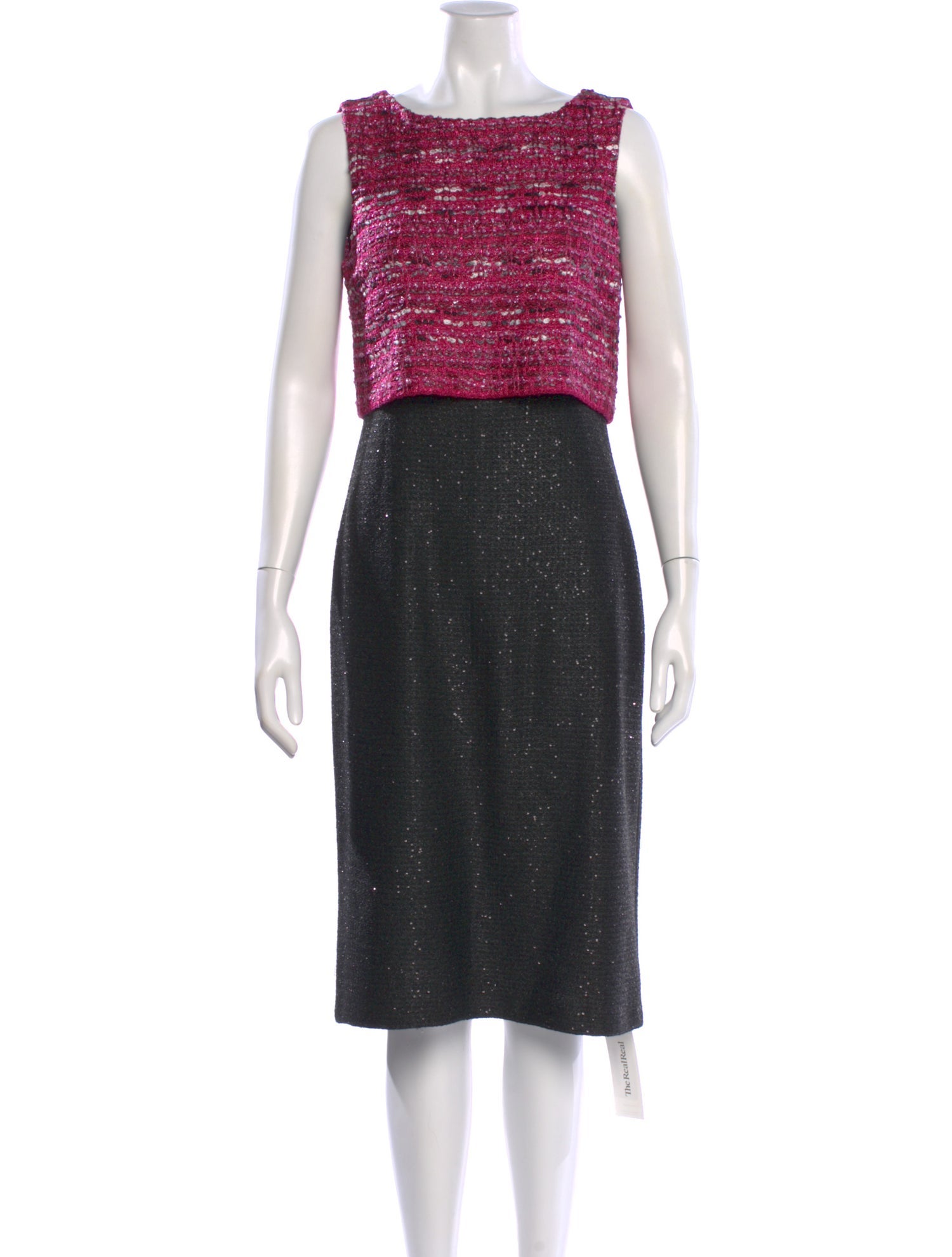 St. John Colorblock Pattern Midi Length Dress