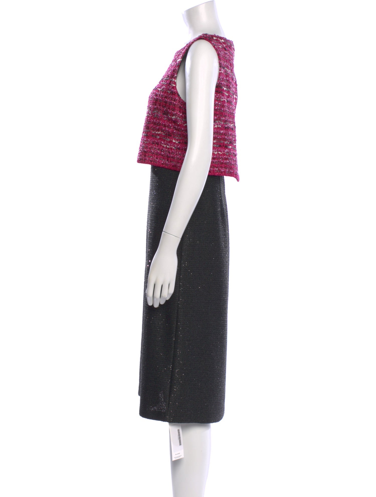 St. John Colorblock Pattern Midi Length Dress