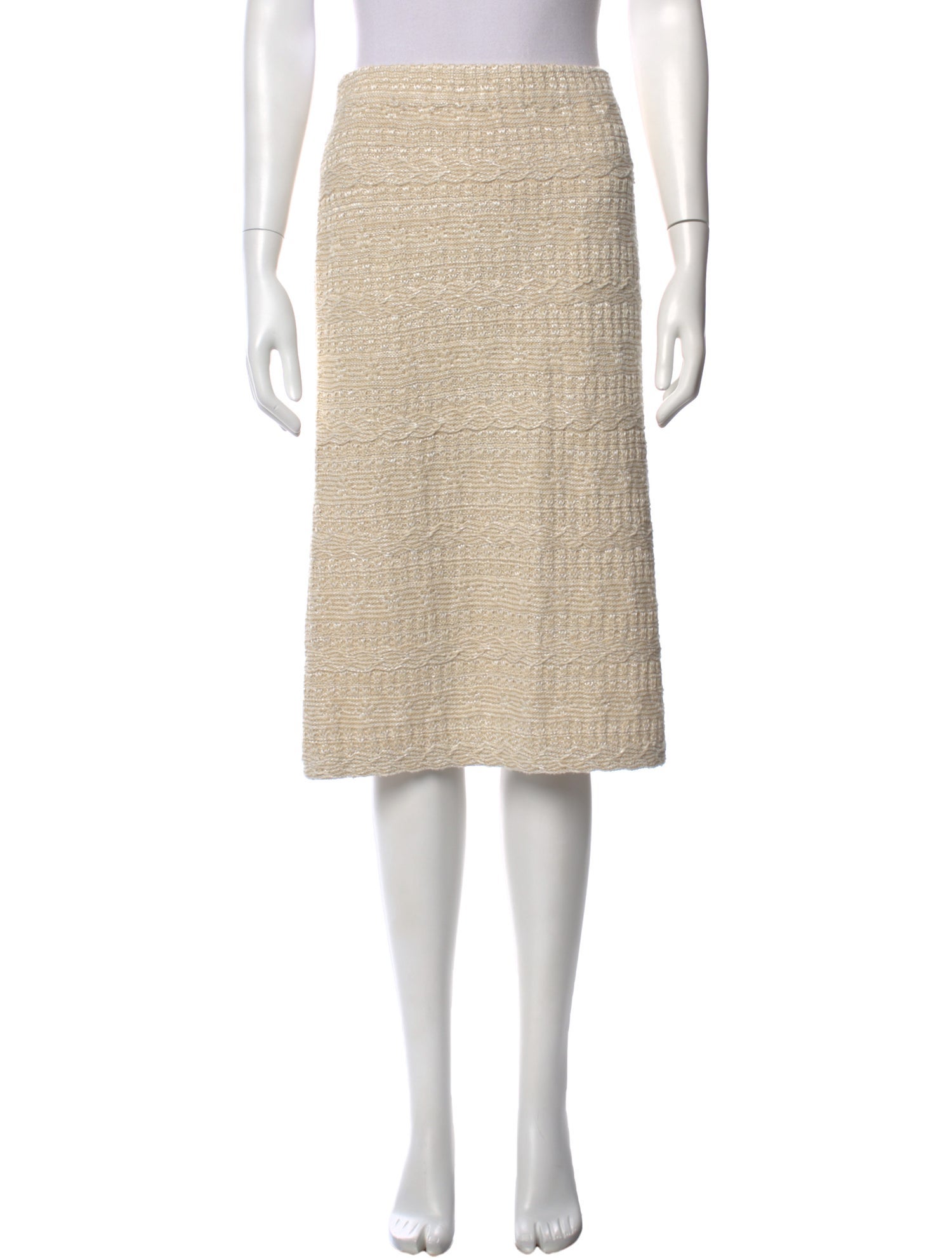 St. John Tweed Pattern Knee-Length Skirt