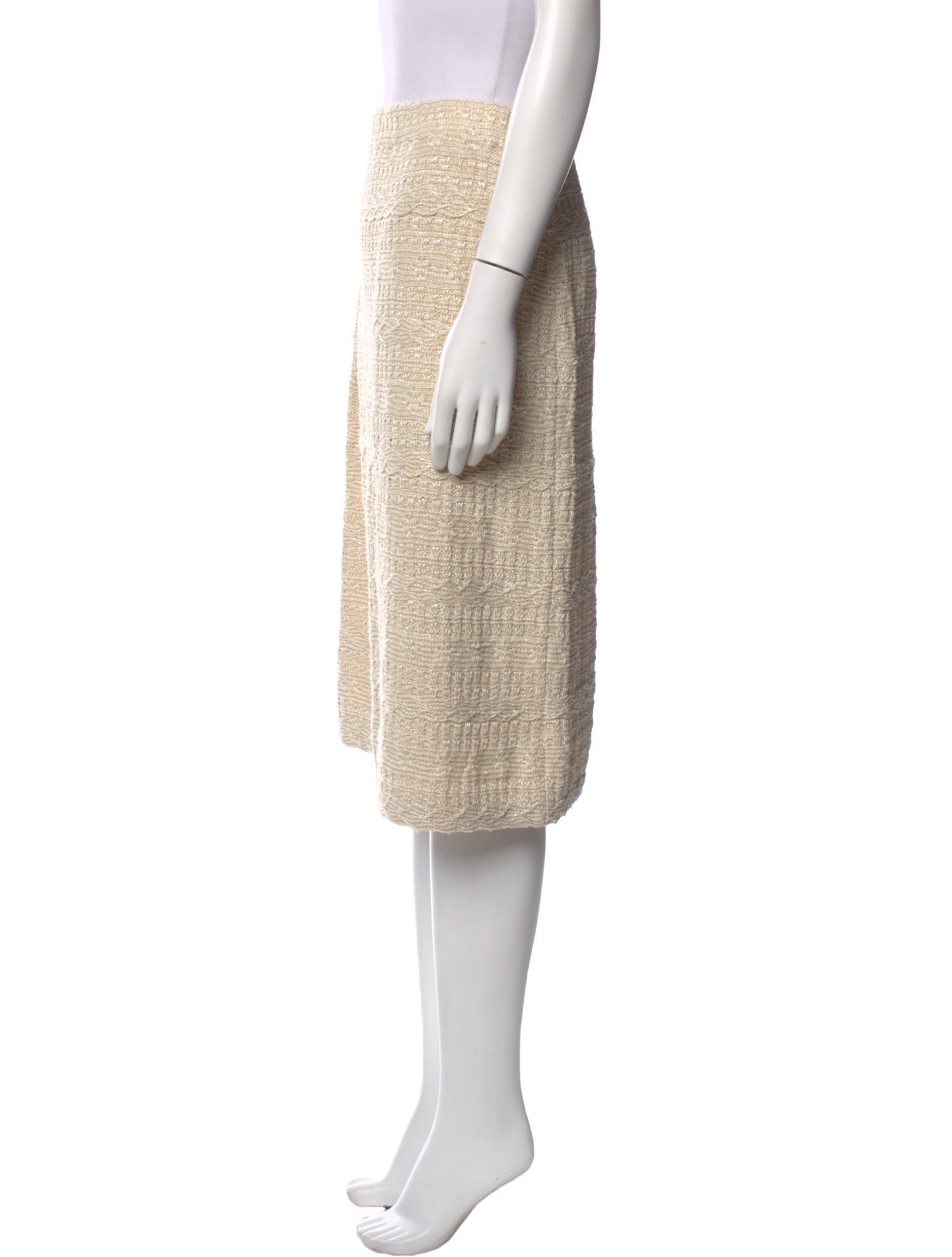 St. John Tweed Pattern Knee-Length Skirt