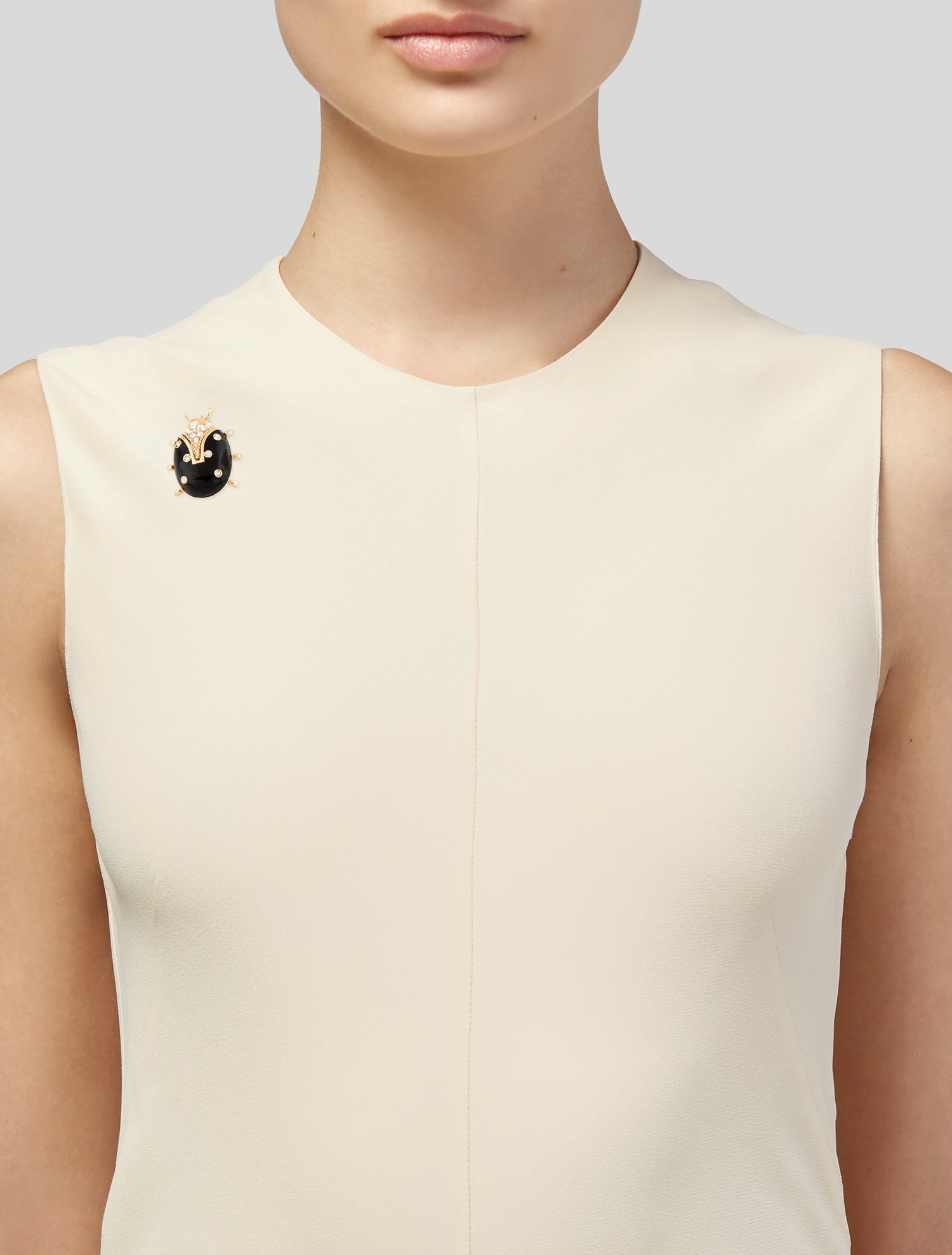 St. John Vintage Enamel & Crystal Ladybug Pin Brooch