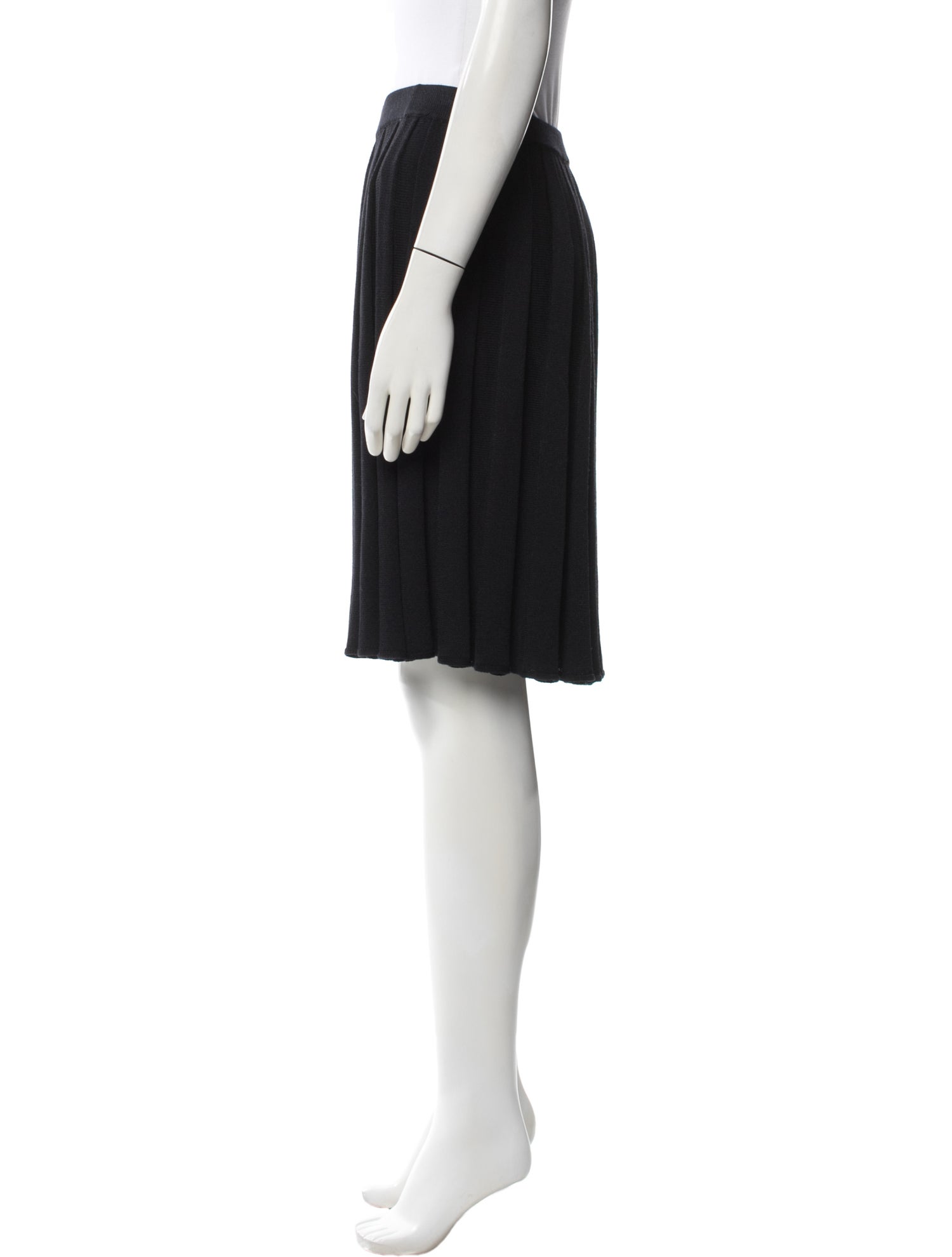 St. John Pleated Accents Knee-Length Skirt
