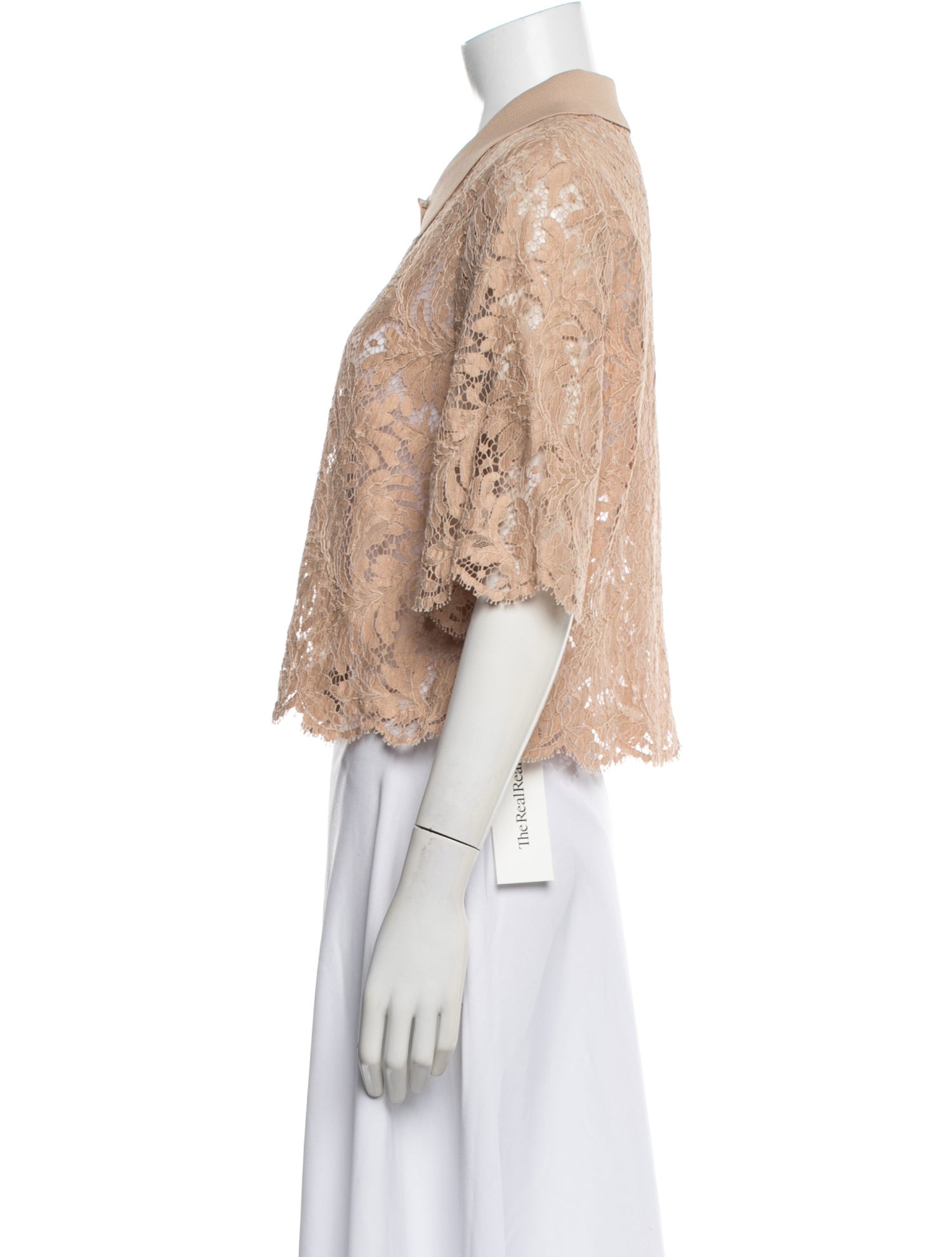 St. John Lace Pattern Short Sleeve Top w/ Tags