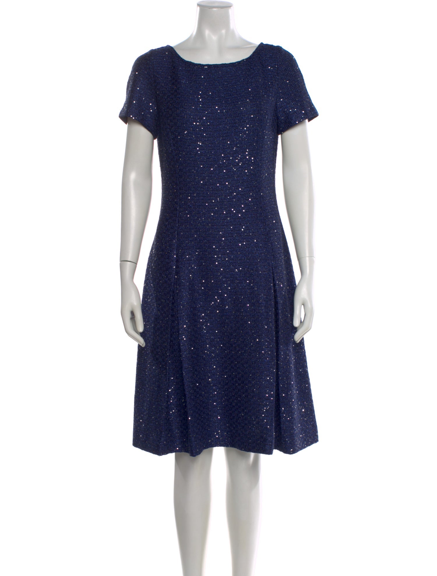 St. John Bateau Neckline Knee-Length Dress