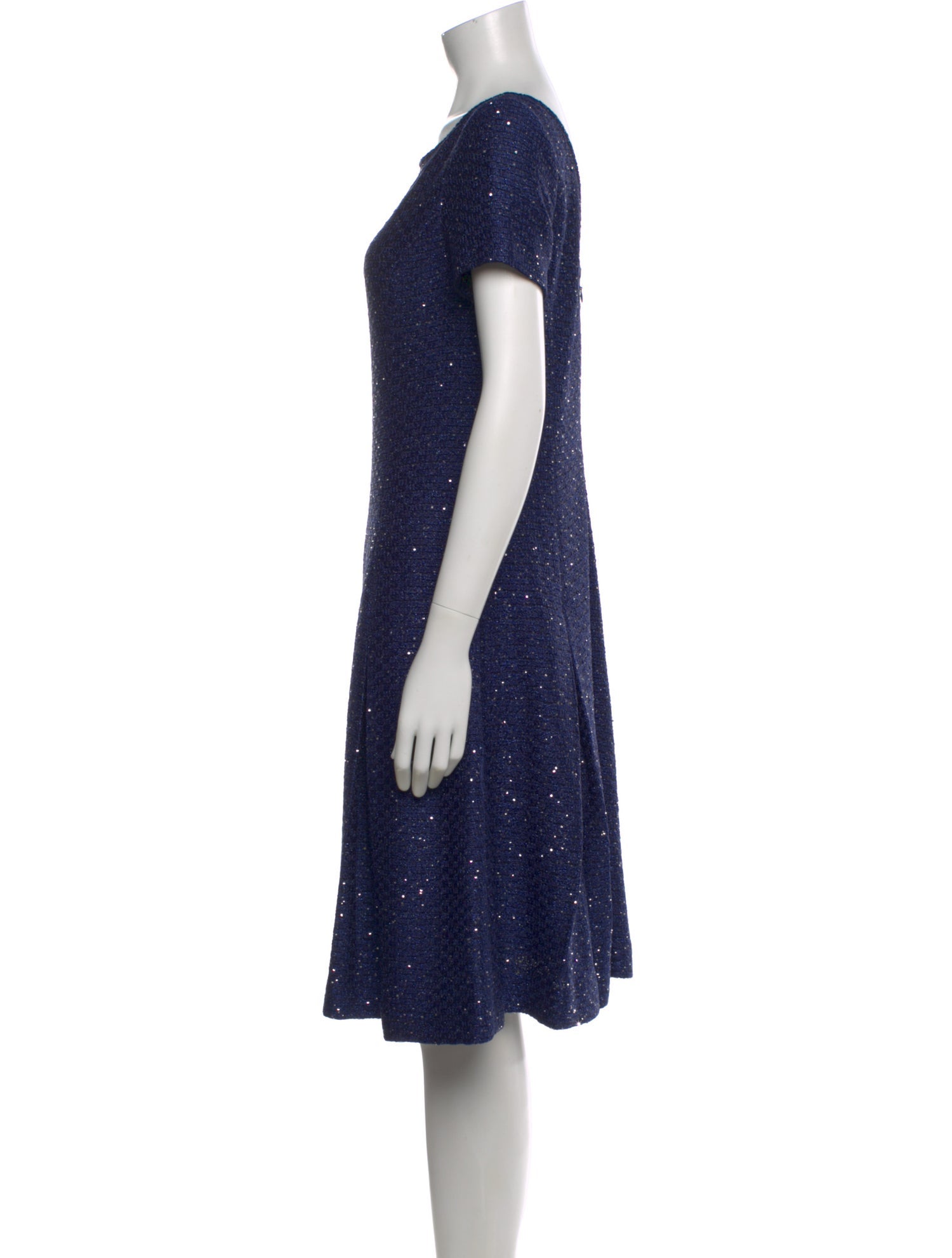 St. John Bateau Neckline Knee-Length Dress