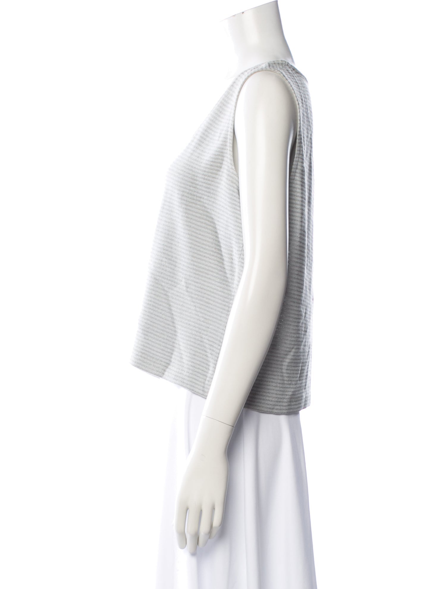 St. John Striped Scoop Neck Top