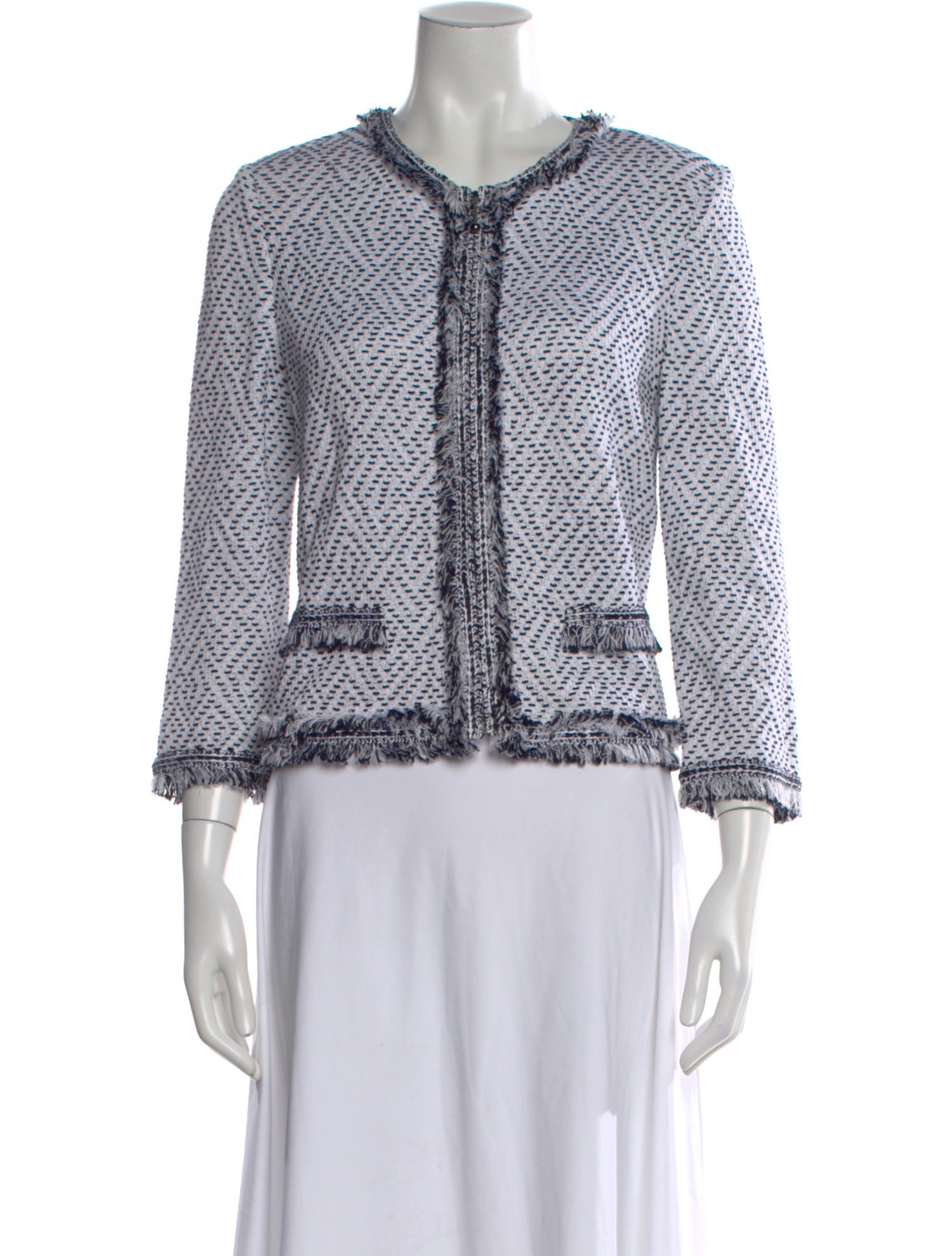 St. John Printed Crew Neck Sweater