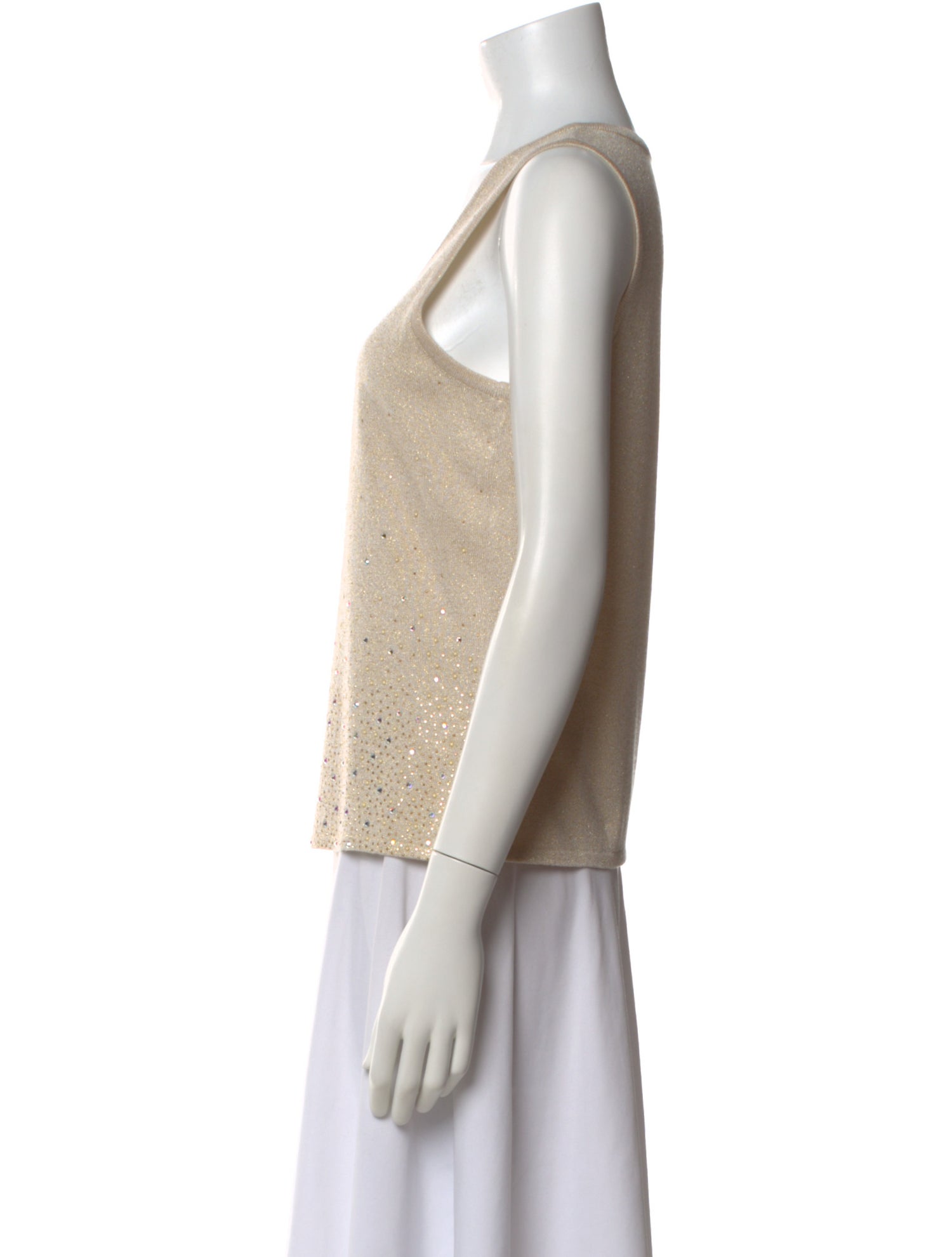 St. John Patterned Scoop Neck Top