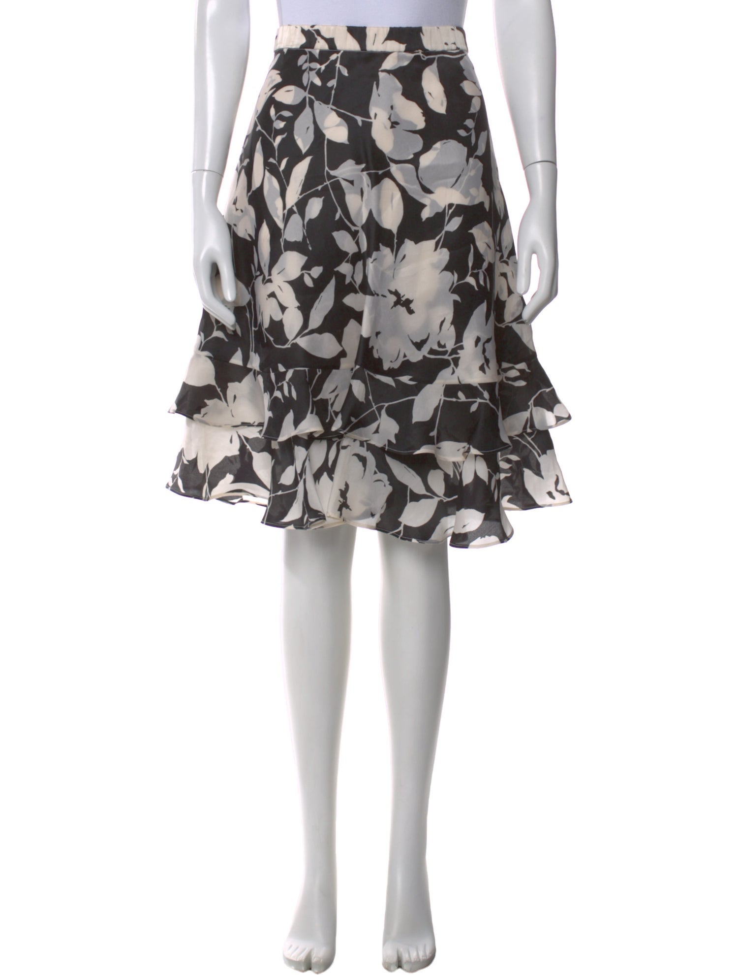 St. John Silk Knee-Length Skirt