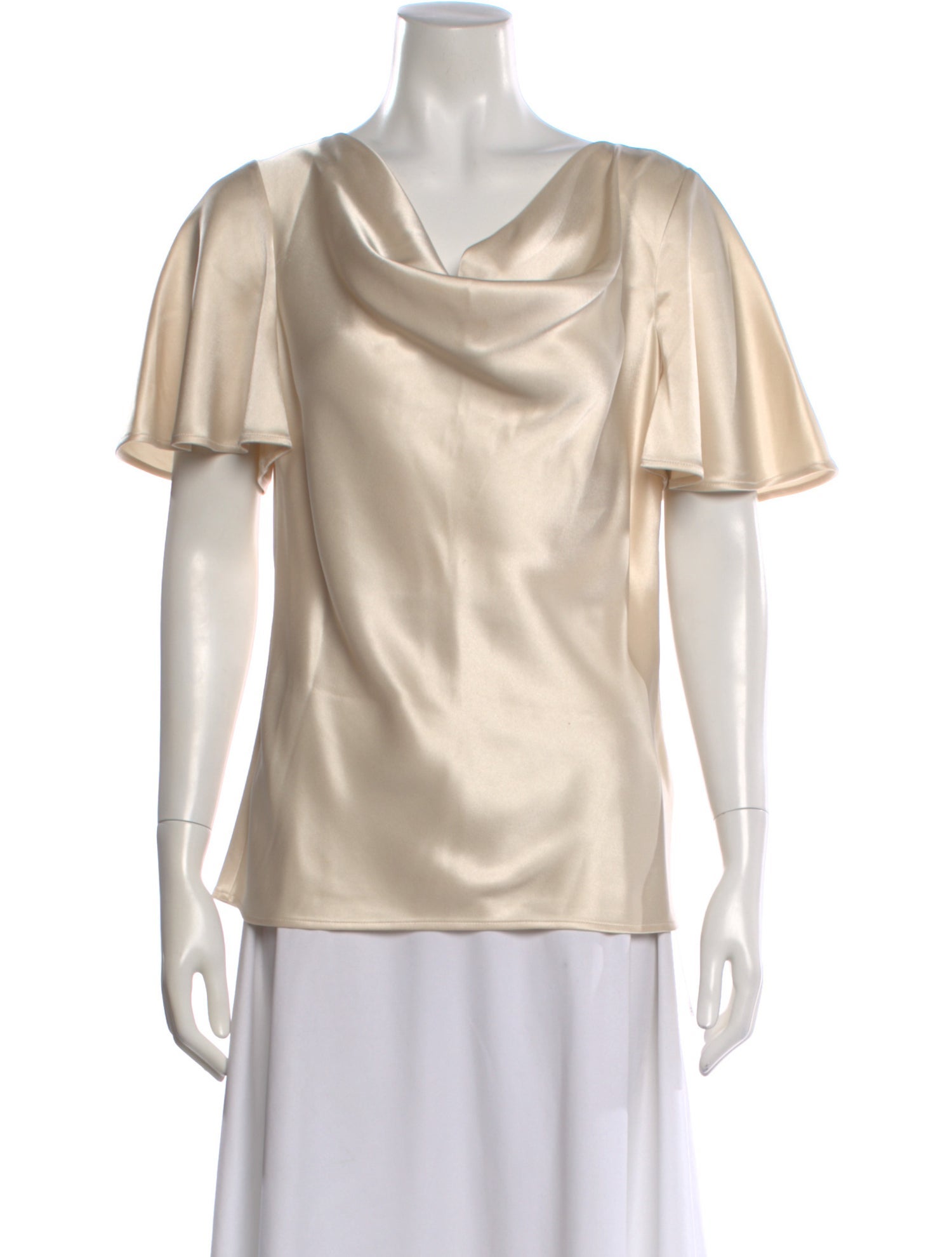 St. John Cowl Neck Short Sleeve Top