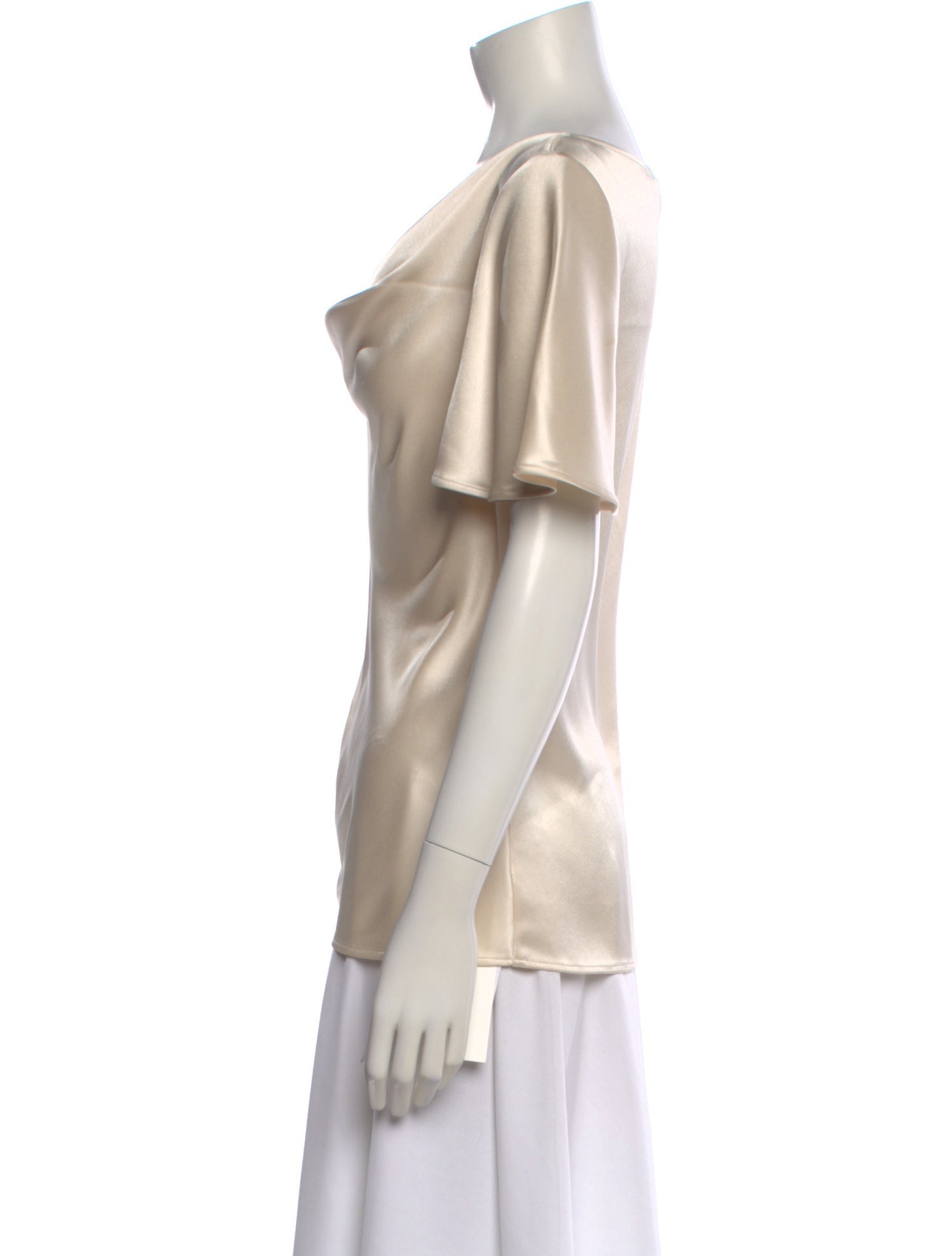 St. John Cowl Neck Short Sleeve Top