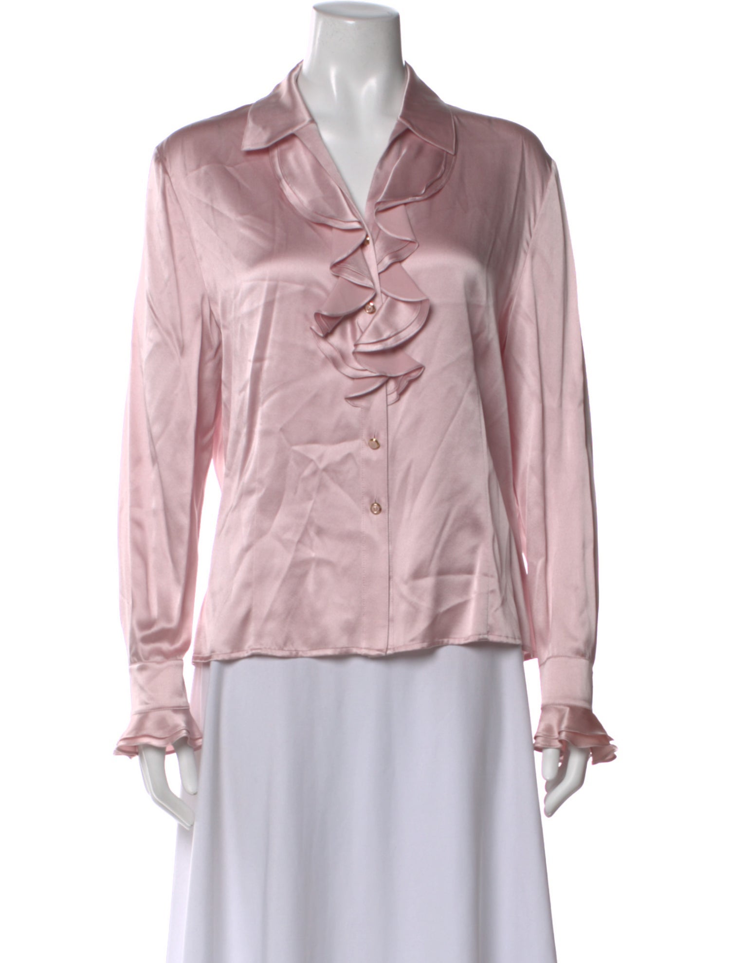 St. John Silk Long Sleeve Blouse