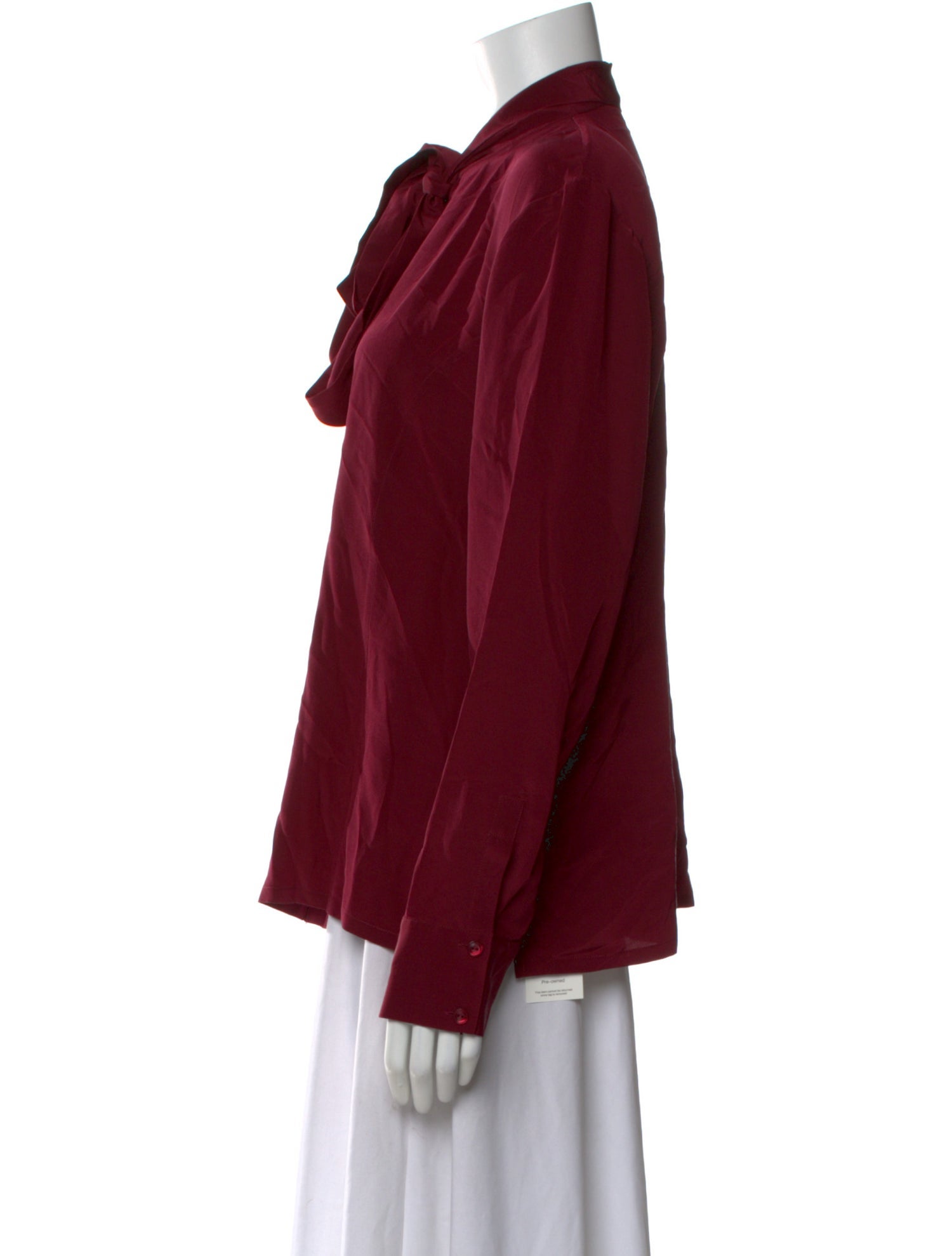 St. John Silk Tie Neck Blouse