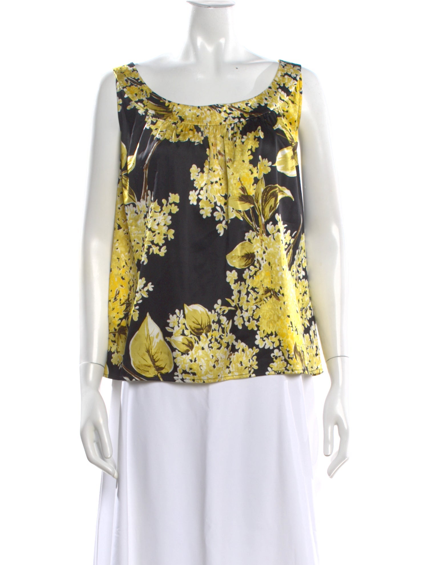 St. John Silk Floral Print Top
