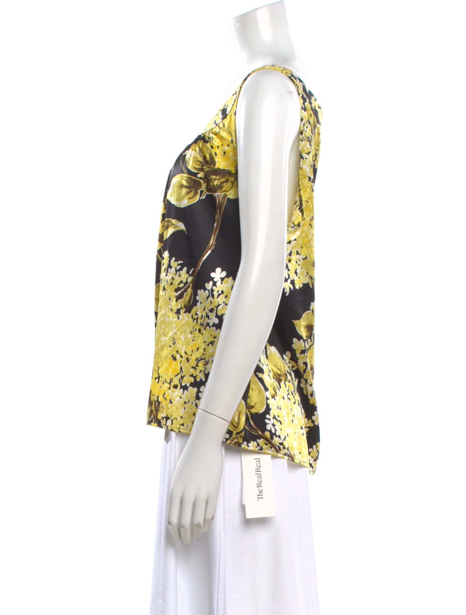 St. John Silk Floral Print Top