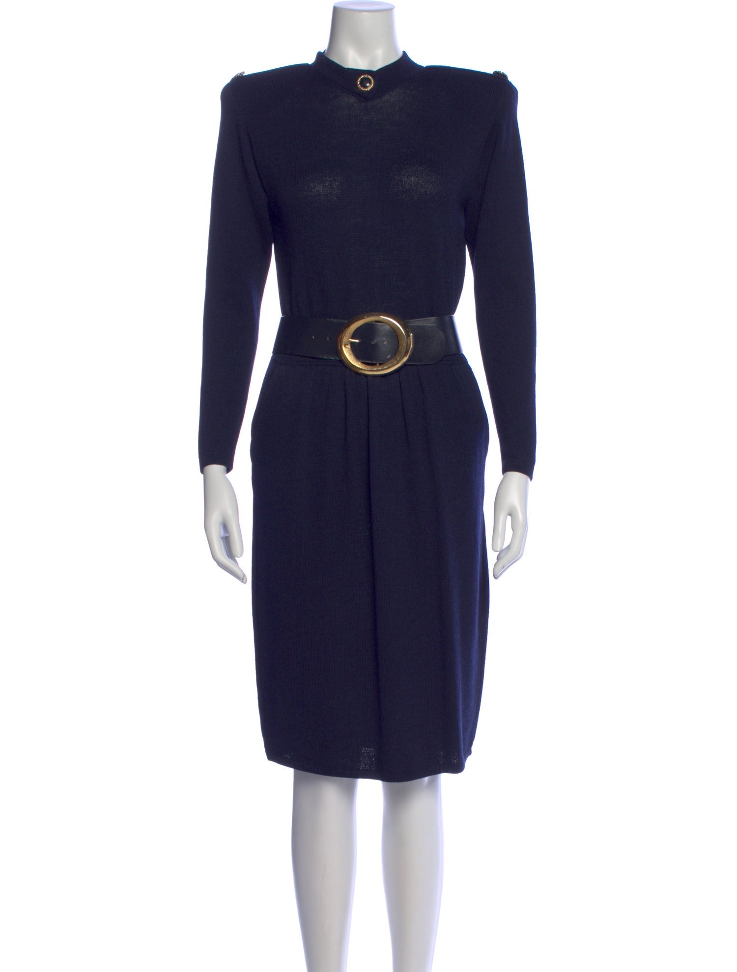 St. John Mock Neck Knee-Length Dress