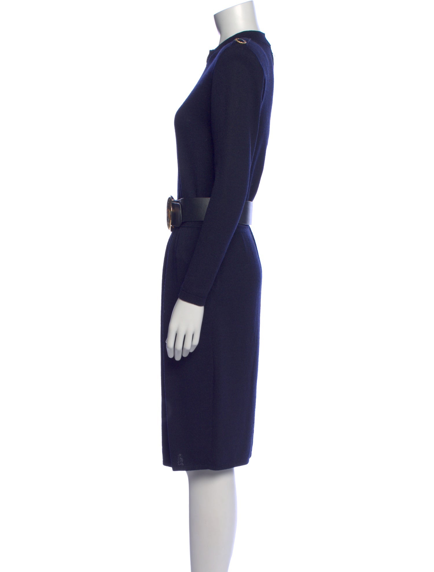 St. John Mock Neck Knee-Length Dress