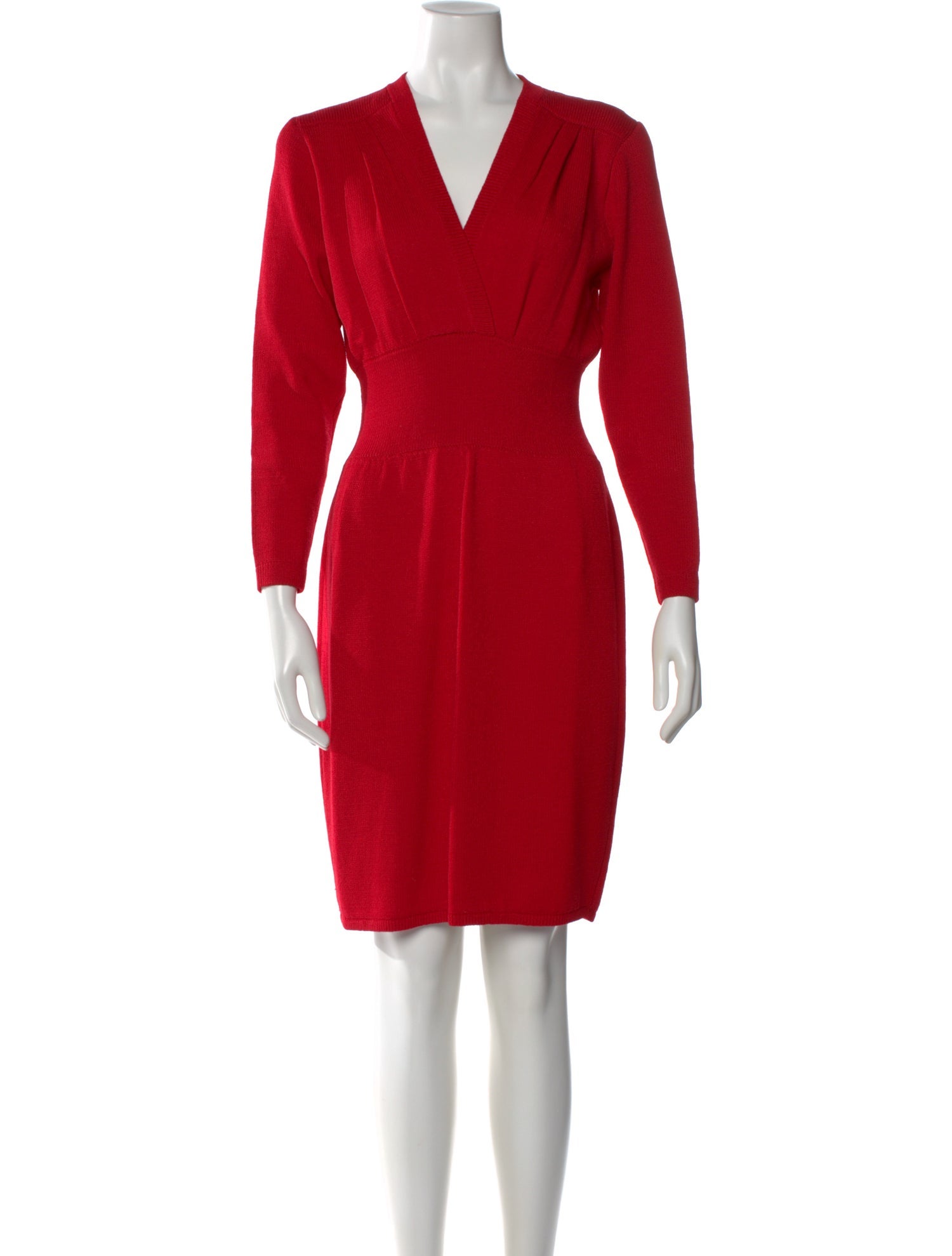 St. John V-Neck Knee-Length Dress