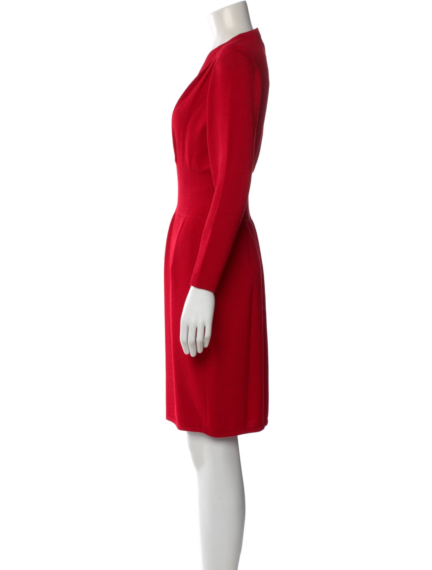 St. John V-Neck Knee-Length Dress