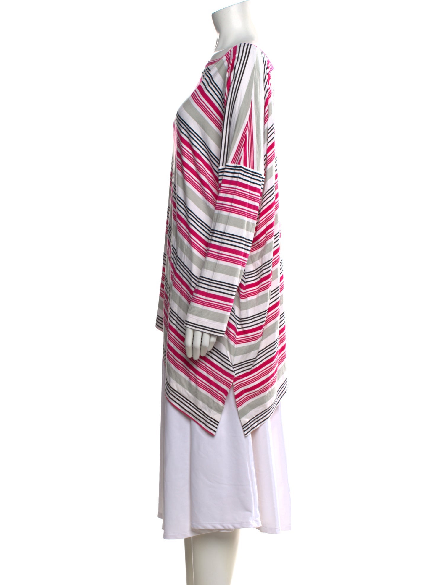 St. John Striped Bateau Neckline Top