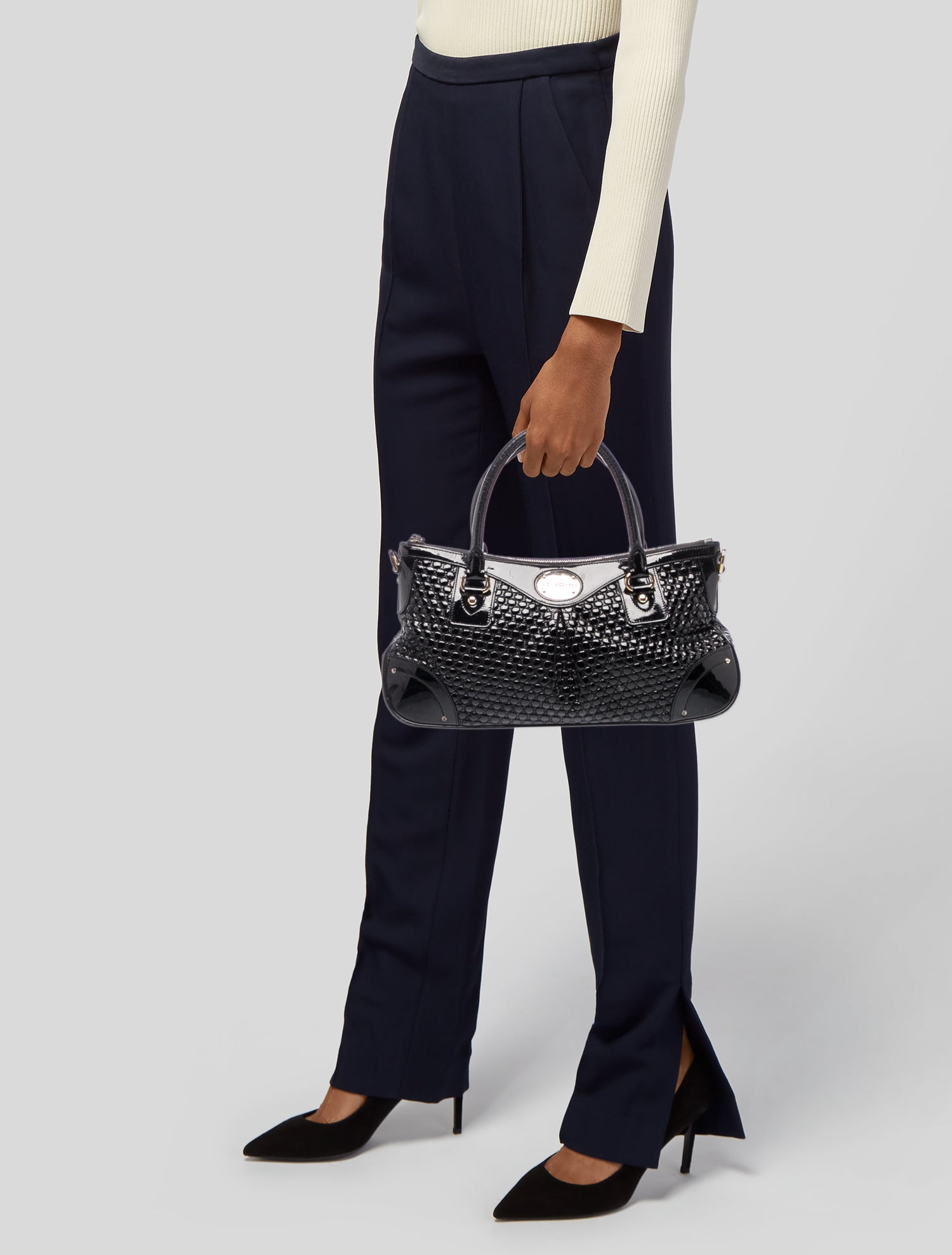 Lambertson Truex Leather Top Handle Bag - Black Handle Bags