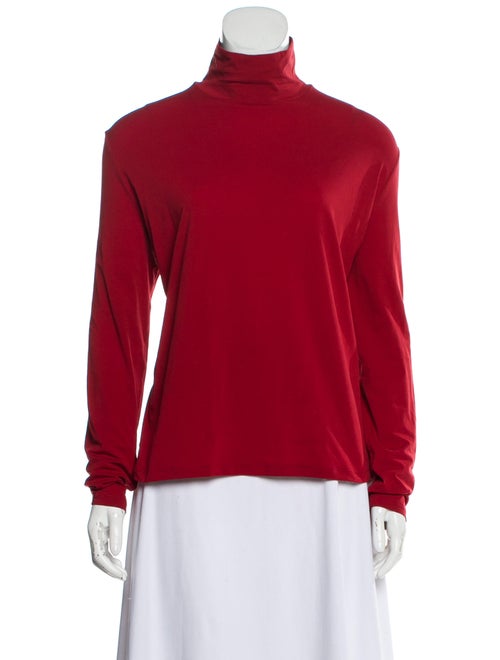 St. John Turtleneck Long Sleeve Top Red