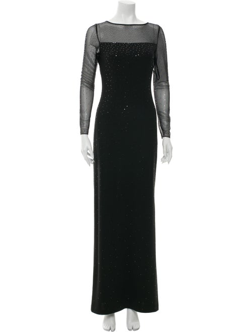 St. John Long Sleeve Maxi Dress Black