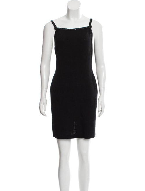 St. John Embellished Sweater Dress Black