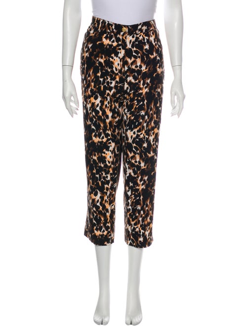 St. John Animal Print Wide Leg Pants Black