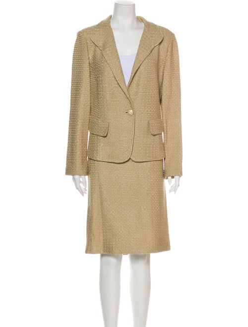 St. John Tweed Pattern Skirt Suit w/ Tags Metallic