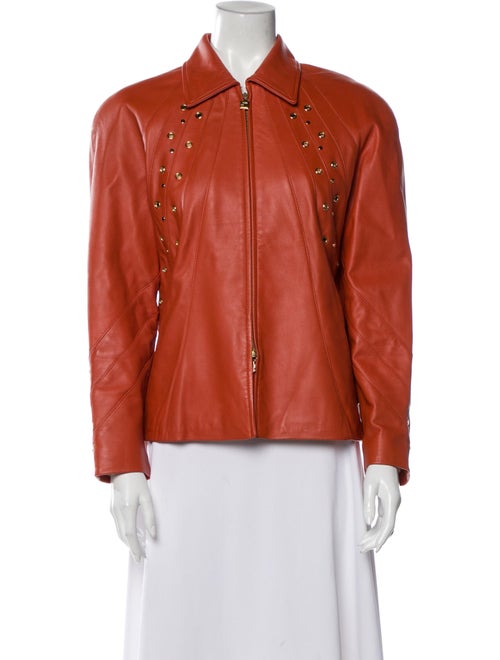 St. John Leather Jacket Orange