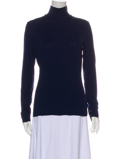 St. John Turtleneck Long Sleeve Sweatshirt Blue