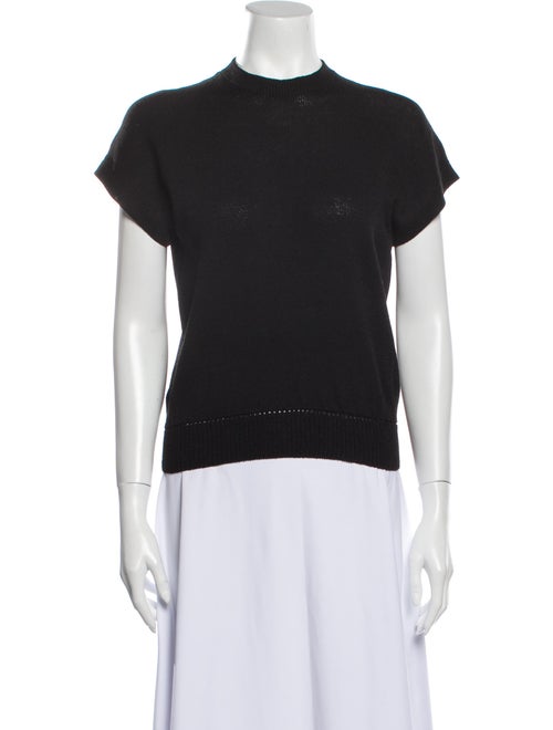 St. John Vintage Mock Neck T-Shirt Black