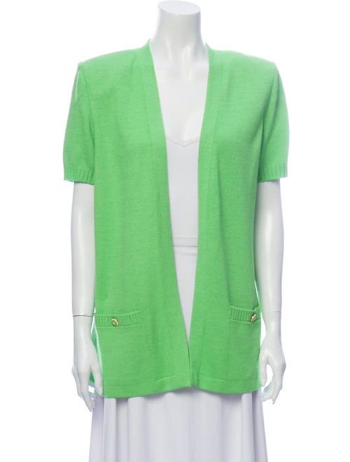 St. John Open Front Sweater Green