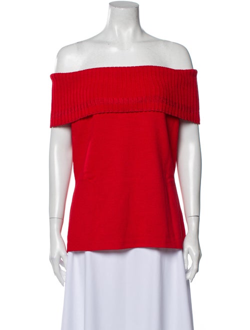St. John Wool Off-The-Shoulder Sweater Wool
