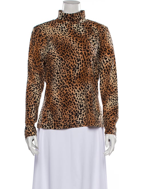St. John 2009 Animal Print Blouse Brown