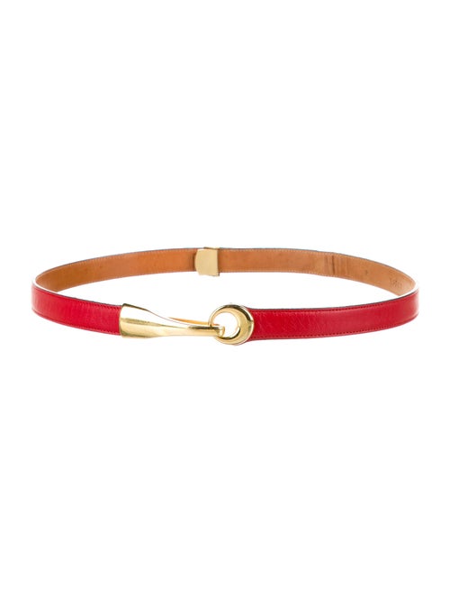 St. John Leather Waist Belt Red