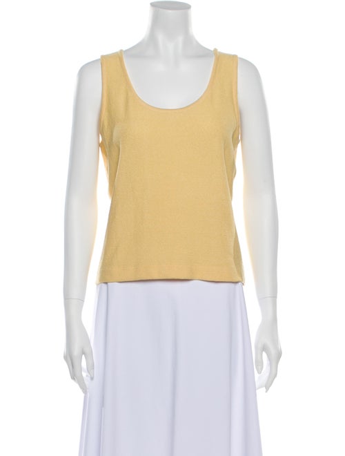 St. John Scoop Neck Sleeveless Top Yellow