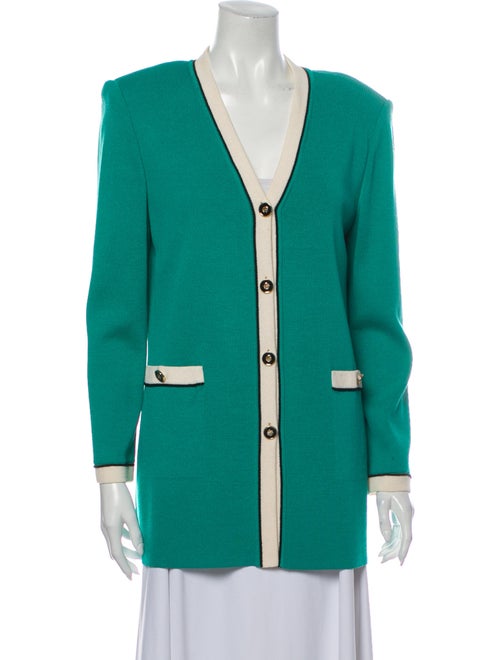 St. John V-Neck Sweater Green