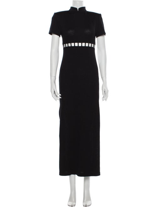 St. John Turtleneck Long Dress Black