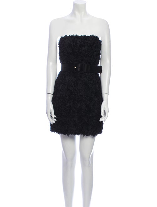 St. John Strapless Mini Dress Black